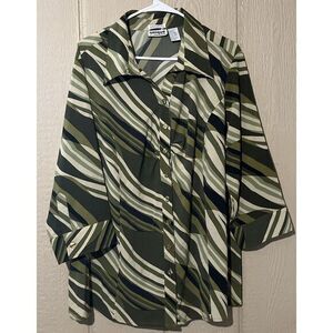 Unique Spectrum Ladies Plus Size Top‎ 18/20W Great Design In Green
